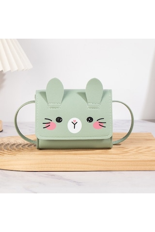 Dancemonkey Sevimli Mini Omuz Askılı Bozuk Para Çantası - Kadın Ve Kız Çocuk İçin Açık Yeşil Açık Yeşil