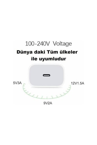 20w Hızlı Şarj Aleti Pd Usb-c Adaptör Şarj Başlığı Apple iPhone Samsung Xiaomi Uyumlu
