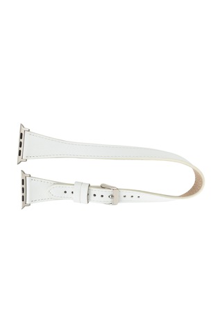 Alpıne Slim Double Tour Ivory White Hakiki Deri Apple Uyumlu Watch Kordonu - 44/45/46/49mm