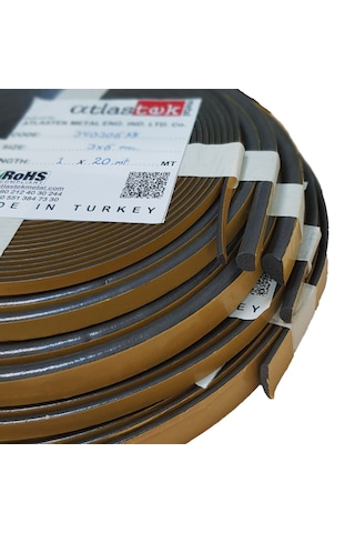 Atlastek Metal 7x20.mm/10.mt Kapı Pencere Fitil Conta Bant
