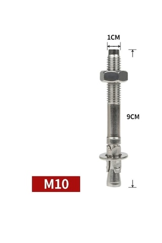 M8 Kaya Çivi Direği Paslanmaz Çelik Genişletme Vidaları - Kaya Çivisi Çekme Güçlü 4 Adet 9 CM