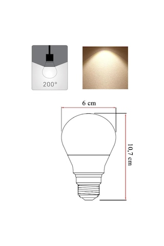 Panasonic 8,5w 60w Led Ampul 2700k - Sarı Işık 10 Adet Tasarufflu Lamba