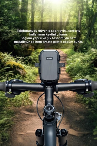 Telefon Tutucu 2si1 Arada Bisiklet Motosiklet Ve Scooter Telefon Tutacağı Jx067 Siyah Diğer
