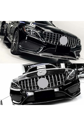 Mercedes C Serisi W205 Gtr Ön Panjur Izgara Seti Krom-siyah 2015-