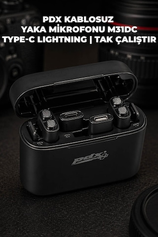 Pdx Kablosuz Yaka Mikrofonu M31dc Type-c Ve Lightning Uyumlu