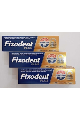 Fıxodent Plus 40 G Diş Protez Yapıştırıcı Krem 3'lü Paket