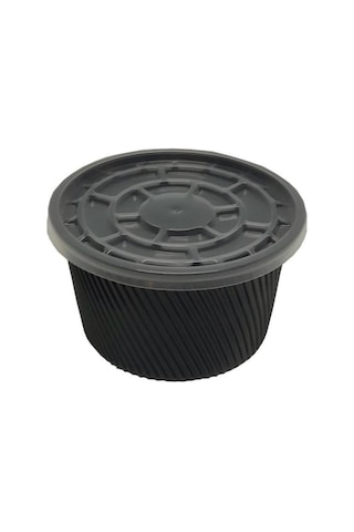Plastik 16 Oz Çorba Siyah Kase+Şeffaf Kapak-25 Adet Plastik 16 Oz Çorba Siyah Kase+Şeffaf Kapak-25 Adet