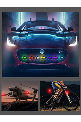 6 Adet Şarjlı Mini Led Işık/motor Çakar Led/drone Işığı/anti Çarpışma Uyarı  Işığı