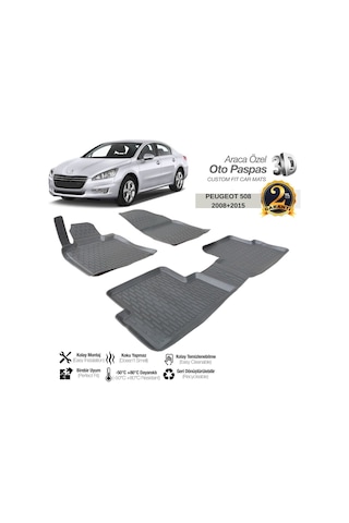 3d Paspas Siyah Peugeot 508 2008-2015