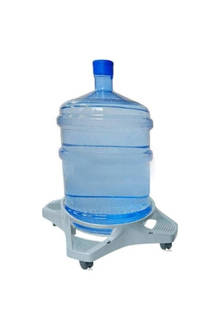 Tüpçek Saksı Damacana Kolon Küllük Altlığı Tekerlekli Plastik Tüp Gri