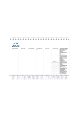 Keskin Color 2026 Aj-70 28x40 Haftalık Spiralli Masa Sümeni Genel