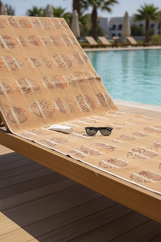 Turuncu Aztec %100 Pamuklu Plaj Havlusu 70x140 Cm Çok Renkli