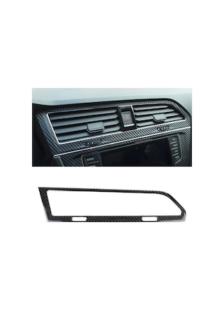 Sones Araba Karbon Fiber Merkezi Kontrol Hava Çıkış Çerçevesi Dekoratif Etiket Volkswagen Tiguan L İçin