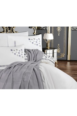 Goldroom Ahenk 7 Parça Pamuklu Pike Takımı. Gri