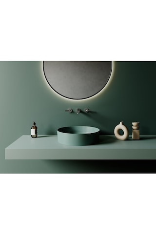 Creavit Nil Yeşili Lp145 Loop Çap45 CM Set Üstü Çanak Lavabo
