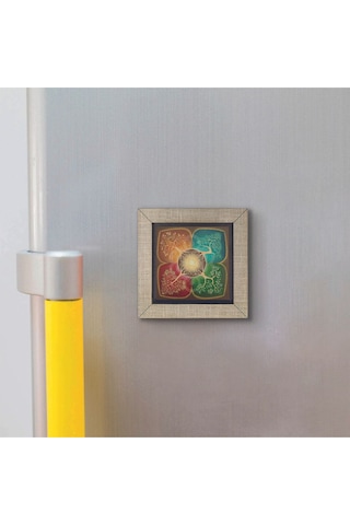 4 Mevsim Ağaç Baskılı Mdf Magnet 7x7 6