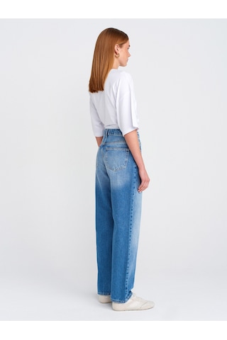 Dilvin 71781 Küçük Yırtıklı Denim Mom Mavi