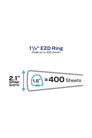 Avery Sağlam Ezd Halkalı Klasör, 3 Halka, 3,8 Cm Halka Genişliği, 21,6 X 27,9 Cm Kağıt İçin, Siyah 79695