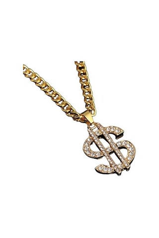 Hip Hop Rap Thug Life Gangster Sarı Dolar Kolye Zinciri Çok Renkli