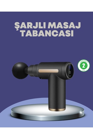 Sporcu Kas Masaj Tabancası 6 Kademe Güçlü Titreşim 4 Başlık Şarjlı Masaj Aleti Açık Lacivert