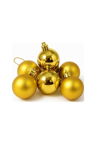 Beysüs Yılbaşı Çam Ağacı Süsü Cici Top 4 Cm 6 Lı Gold Diğer