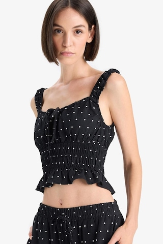 Defacto Slim Fit Dar Kesim Kare Yaka Puantiyeli Askılı Bluz F9403ax25smbk27 Siyah