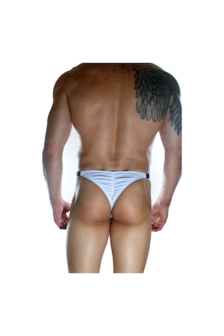 Don Moris Erkek Beyaz Arkası Büzgülü Brazillian Slip Iç Çamaşırı Beyaz