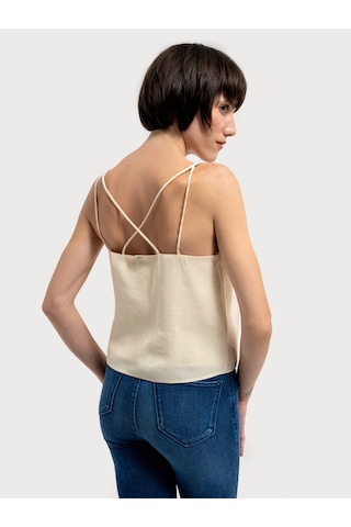 Regular Fit Kadın Bluz K.kol Ekru