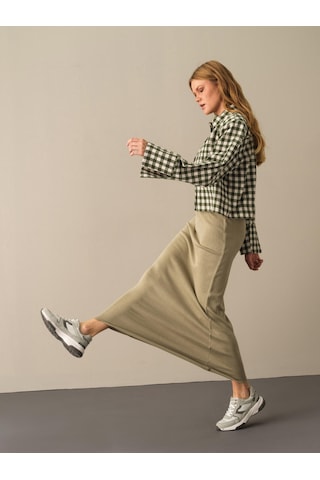 Yeşil Regular Fit Triko Uzun Etek 850893 Yeşil