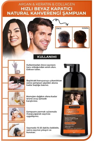 Morfose Naturel Kahverengi Şampuan Argan Keratin Kolajen Büyük Boy 420 ML