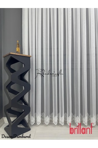 Tül Perde Brillant Marka Bamburel Desen Doğallığın Zarafetle Buluştuğu Yeni Stil Ekru