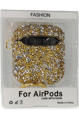 Airpods Uyumlu 2 2.nesil Mira Taşlı Kılıf - Gold