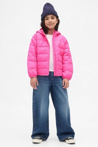 Gap V-frch Logo Çocuk Mont Pembe