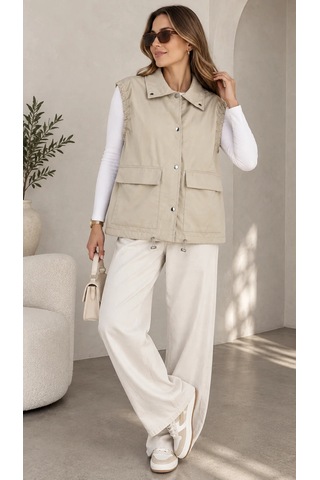 Nazzain Kadın Oversize Yelek Bej