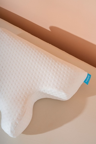 Boyun Destekli Ortopedik Visco Yastık Apne Yastığı 55x40x12/10 Cm Beyaz