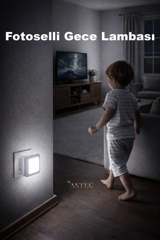 Astec Fotoselli Gece Lambası 1 Watt Tak Çalıştır Sensörlü Beyaz Renk