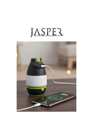 Jasper Jpr-069 Şarjlı Kamp Lambası Masa Lambası Uzun Menzilli Acil Durum Feneri Siyah
