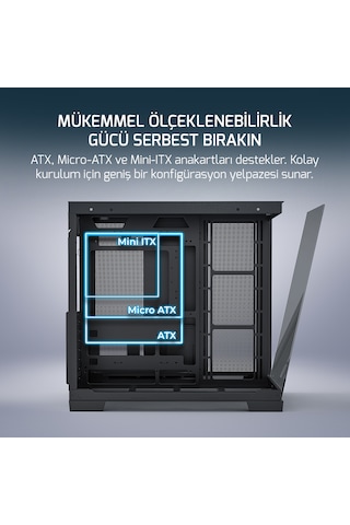 Gamepower Warcry Pulse 4x12 CM ARGB Fan Temperli Cam Atx Gaming Kasa