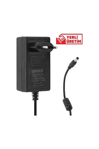 Weko 12 Volt - 3 Amper - 36 Watt 5.5 2.5 Uçlu Plastik Kasa Priz Tip Adaptör