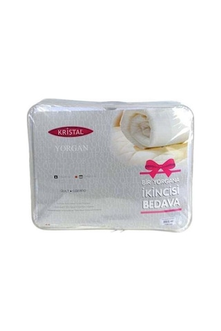 Taç Kristal Çift Kişilik - Tek Kişilik Yorgan 1 Alana 1 Bedava Beyaz