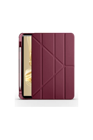 Huawei Matepad Pro 12.2" Kılıf Katlanır Kalem Bölmeli Silikon Standlı Uyku Modlu Akıllı Kapak Kapaklı Kılıf