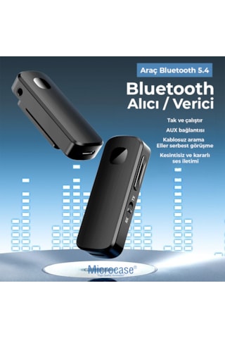 Microcase M18 2'si 1 Arada Bluetooth 5.3 Alıcı Verici Aux Adaptör - Araç İçi Eller Serbest Konuşma Kiti, Kablosuz Ses Transmitter Rx Tx Modlu - Al5779