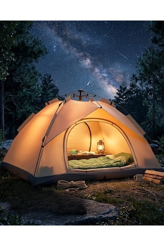Çift Katmanlı Kamp Çadırı Otomatik Kurulum Suya Dayanıklı Outdoor Çadır Diğer