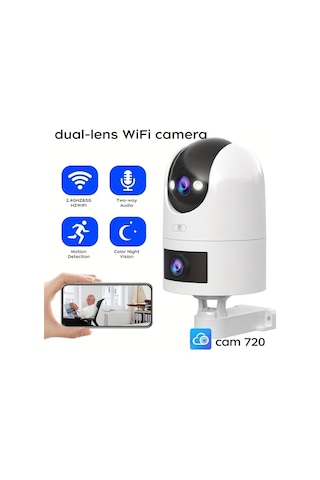 Xuweiwei Tcre 1296p Akıllı Kamera 2.4g Ve 5g Wifi Çift Lens Otomatik Takip Ev Güvenlik İçin Kablosuz Dış Mekan