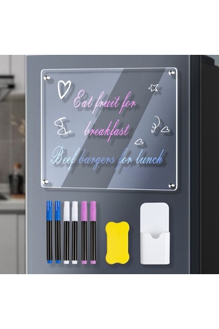 Monyee "buzdolabı İçin Manyetik Akrilik Aylık Ve Haftalık Planlayıcı - 40x30cm" Siyah
