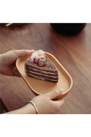 Koyu Kahverengi Wıkhostar Ahşap Tatlı Tabağı Sofra Masif Ahşap Yuvarlak Tatlı Tabağı Japon Tarzı Ahşap Tepsi Tabak 56639506