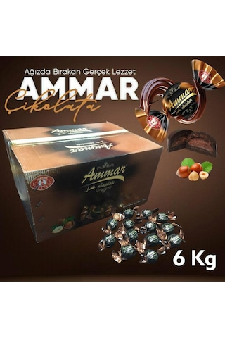 Ammar Bitter Kaplamalı Fındık Aromalı Bayramlık İkramlık Çikolata 6 KG