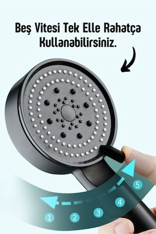 5 Fonksiyonlu Yüksek Basınçlı Duş Başlığı Diğer
