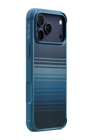Apple Uyumlu iPhone 17 Pro Max Kılıf M-safeli Pitaka Tactile Woven Sunset-moonrise Aramid Pro Guard Kapak Mavi Mavi