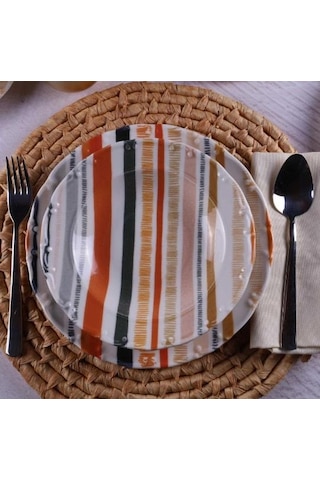 Tulu Porselen Liana Db3025 24 Parça Yemek Takımı Çok Renkli